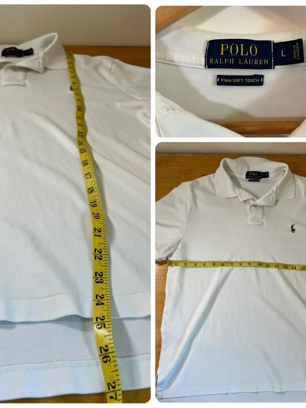 Polo Ralph Lauren Mens Large Polo Shirt Lot of 3 Pony Logo Gray Navy White